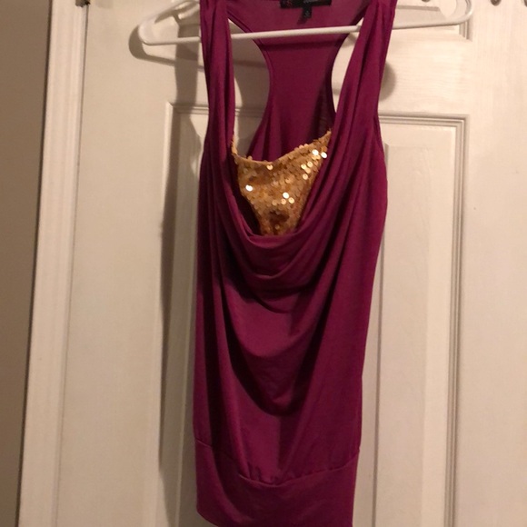 Heart Soul fuscha and gold sequin halter - Picture 2 of 4
